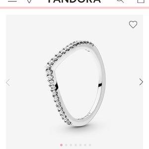 Pandora Sparkling Wishbone Ring